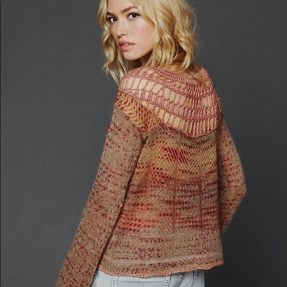 Free People Sweaters - Free People Crochet Back Patterned Pullover
